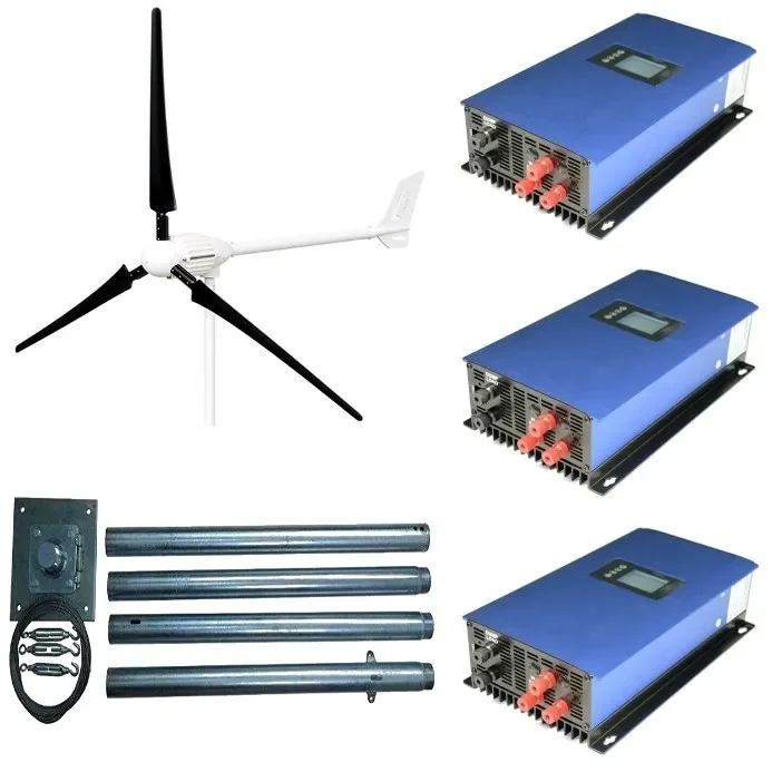 Kit éolien triphasé 1000W avec mât